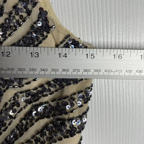 Basix Black Label Sequin Beaded Sleeveless Mini Dress Size 4 Cocktail Formal - Picture 5 of 9